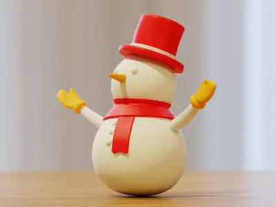 3D Printable Snowman Model STL and 3MF Files Included 3D print model