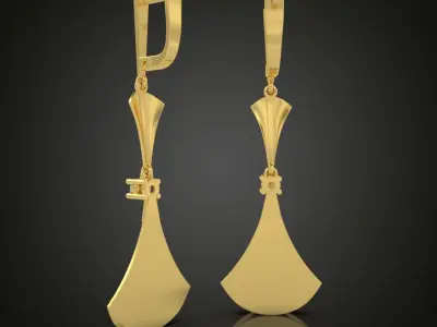 Earring 3D model 3D printable model 0002-9 3D print model