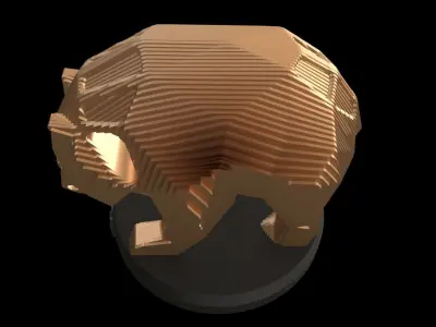 Parametric V Panda Low-poly 3D model