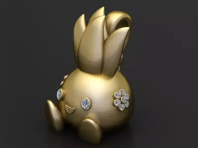 bunny pendant 3D printable model  3D print model