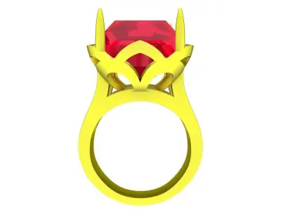 A7606 Big Main Stone Diamond Women Fashion Ring 3D Model 3D print model