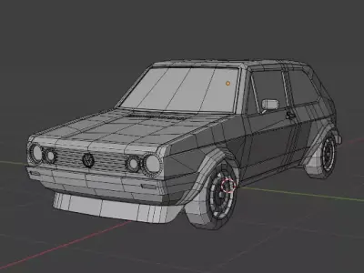 Car Golf Mk1 GTI  Low-poly 3D model