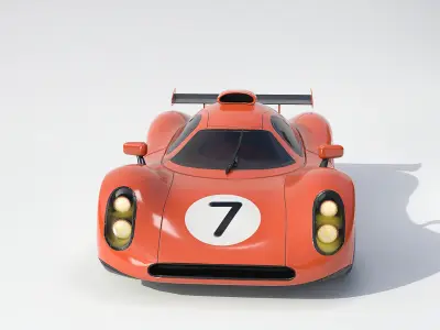 Low poly Concept Racer cars Le Mans style Low-poly 3D model