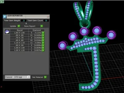 J letter pendant 3D print model