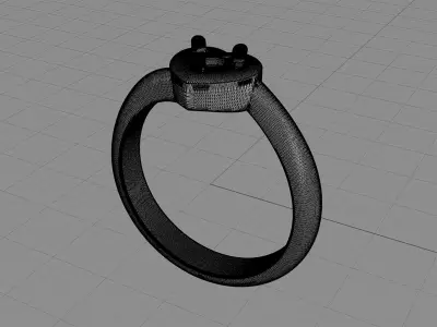 D-1443 sapphire heart ring 3D print model
