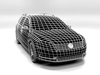 PASSAT B7 VARIANT 2011 LOWPOLY Low-poly 3D model