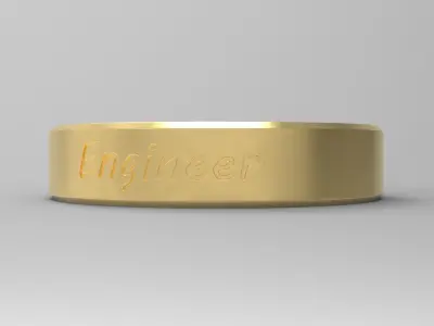 Engineer Ring Gold 3D print model