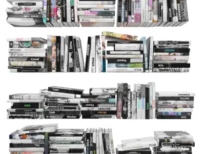 Books 150 pieces 4-4-2 Low-poly 3D model