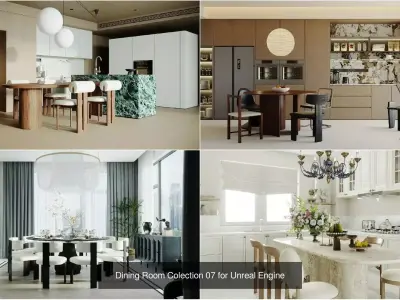 Dining Room Pack 02 for Unreal Engine 3D Model Collection