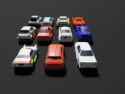 Low Poly 3D Car Models ready to race Low-poly 3D model