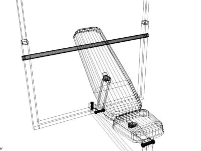 Exercise Machine Chest Bench 3D model