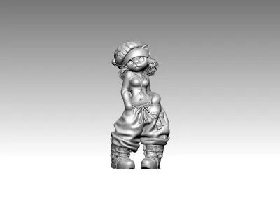 Modern art statue Cat funny with shoes  3D print model