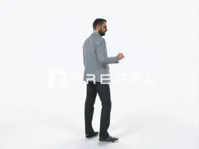 Portrait 03C Drinking Coffee Casual Man Low-poly 3D model