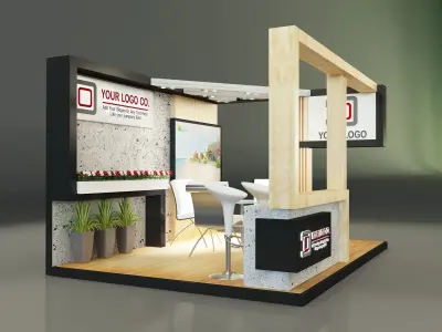 Booth Exhibition Stand a143 3D model
