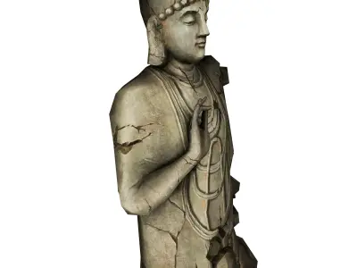 Low Poly Buddha 3D Model Stylized Zen Statue for Games  Low-poly 3D model