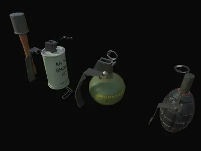 Grenades grenade canister Low-poly 3D model
