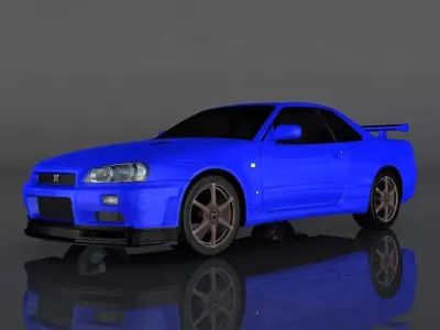 Nissan Skyline GT-R Low-poly 3D model