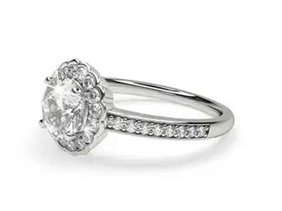 Round diamond engagement ring 3D print model