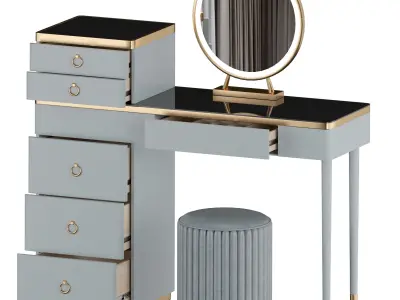Luxury Dressing Table with Cabinet-02 3D model