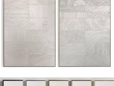 Plaster Two Photo Frame 242 Low-poly 3D model