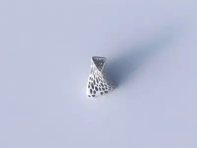 Vase twist grounded tilted triangle with smooth organic lattice 3D print model
