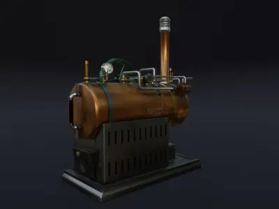Steampunk Machine Low-poly 3D model