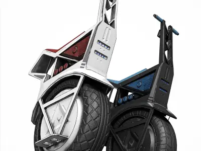 Sci Fi Electric Scooter Low-poly 3D model