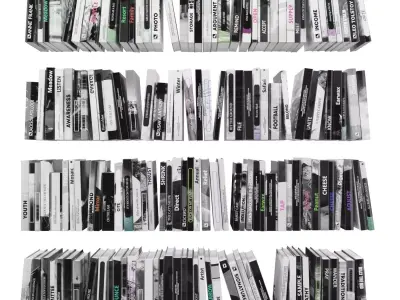 Books 150 pieces 2-2-1 Low-poly 3D model