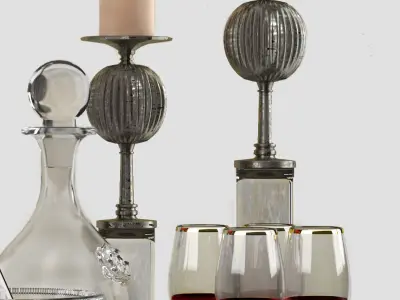 Decorative set in a modern style 3D model