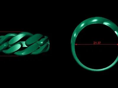 Cuban Chain Ring Gold 3D print model