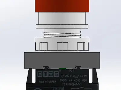 Botao de parada de emergencia Low-poly 3D model