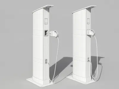 Charging Station point - low poly Low-poly 3D model