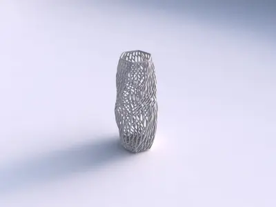 Vase hexagon with twisted lattice tiles 3D print model