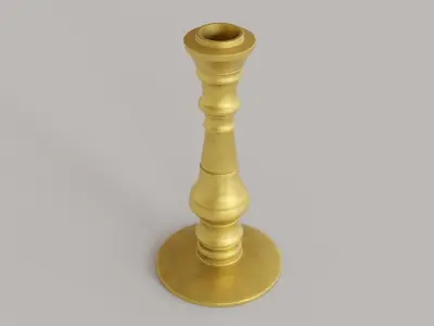 Golden Candlestick Low-poly 3D model
