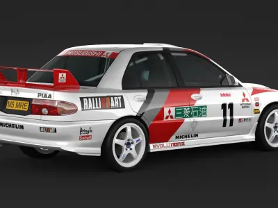 Mitsubishi Lancer Evolution 3 Rally Car 3D model