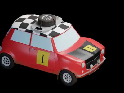 Low-poly game-ready classic rally car Low-poly 3D model