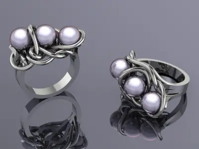 Pearl ring 3D print model