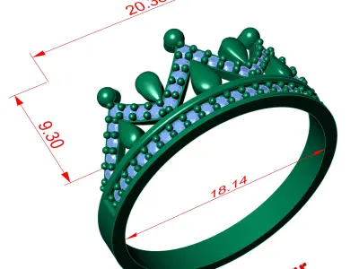 CROWN-RINGS- CHECK Description 3D print model