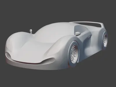 High-Performance Futuristic Sports Car Free low-poly 3D model