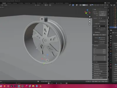 rc car rim keychain 3d print 3D print model