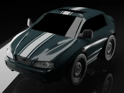 Cartoon toy vehicles Low-poly 3D model