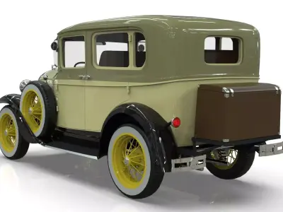 Vintage Sedan Car 1930 Low-poly 3D model