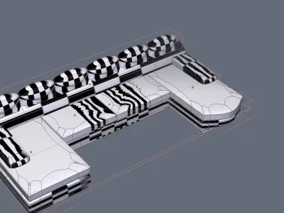 Couch  sofa Low-poly 3D model