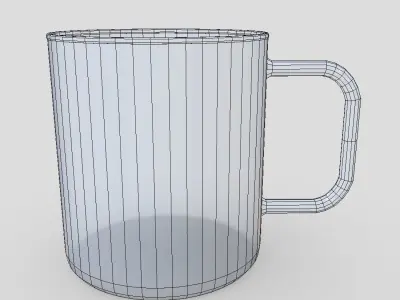 Mug 9 cup with handle Low-poly 3D model