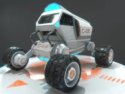  VEHICLE SCI FI LOWPOLY  Low-poly 3D model