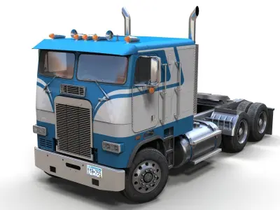 Freightliner cabover semi truck Low-poly 3D model