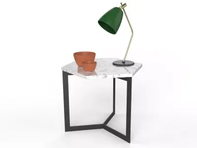 Side Table Hex Decorated 3D model