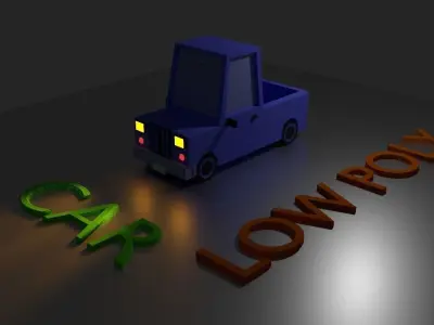 low poly car toy Free 3D model