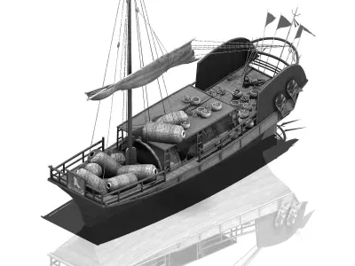 Game Ancient China - Merchant Shipping 04 3D model