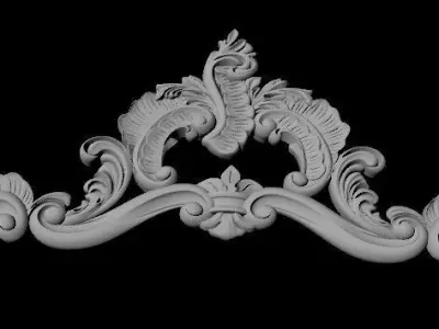 Central decor ornament for furniture 3D model 1048